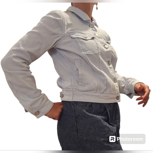 Sanctuary Denim Womens Light Blue Long Sleeve Kyle Classic Jean Jacket XS Collar - Picture 1 of 14